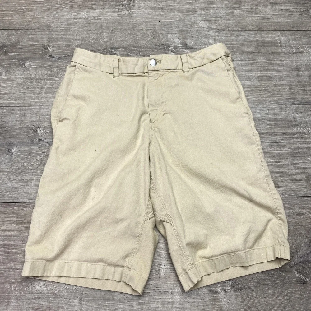 Lululemon Shorts Mens 30 Beige Canvas Chino Flat‎ Front Pockets Casual Summer